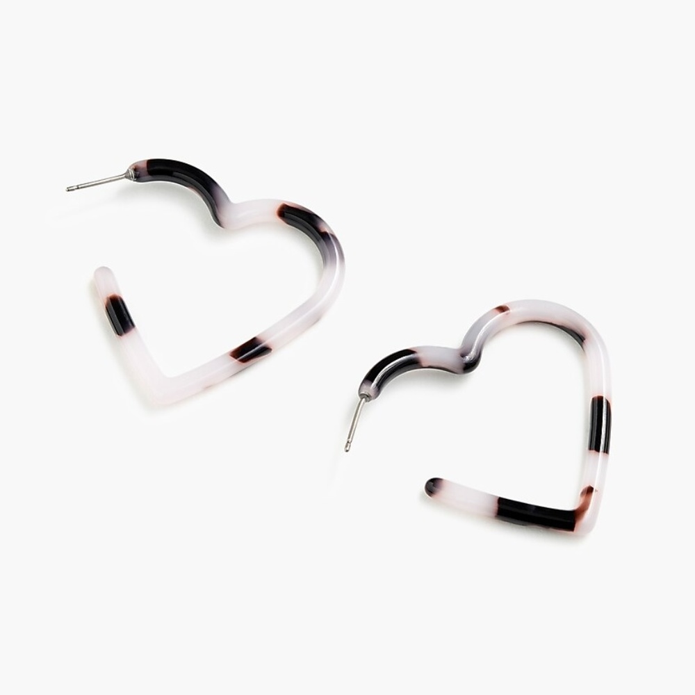 J. Crew Women's‎ NWT Heart Hoop Earrings in Acetate